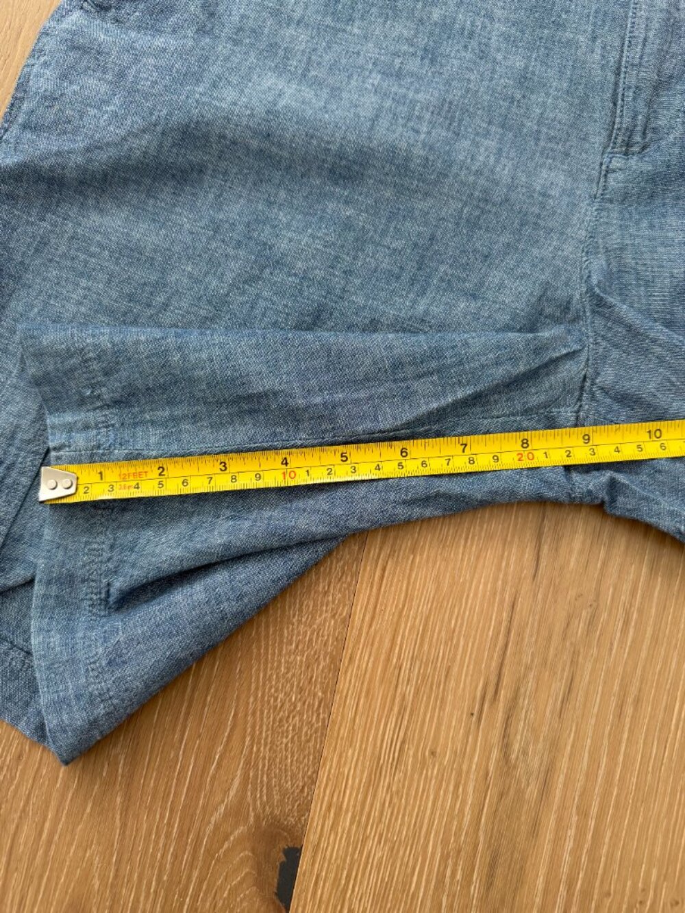 Gap Shorts Women 12 Indigo Chambray Bermuda Blue Mid Rise 9” Inseam 676741 - Picture 9 of 15